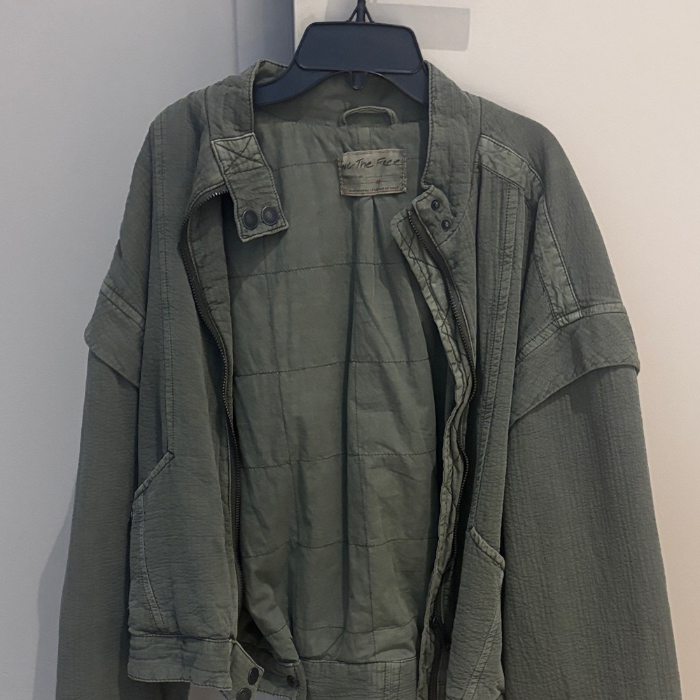 We The Free Sage Green Bomber Jacket